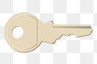 Beige key png sticker security illustration, transparent background. Free public domain CC0 image.