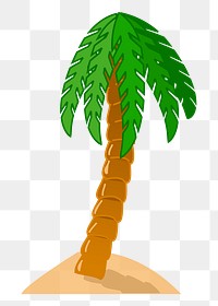 Palm tree png sticker tropical illustration, transparent background. Free public domain CC0 image.