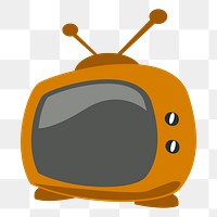 Retro TV png sticker entertainment illustration, transparent background. Free public domain CC0 image.