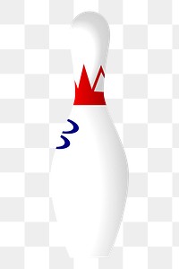 Bowling pin png sticker sports illustration, transparent background. Free public domain CC0 image.