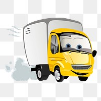 Cartoon truck png sticker, logistics illustration, transparent background. Free public domain CC0 image.