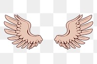 Pink angel wings png sticker illustration, transparent background. Free public domain CC0 image.