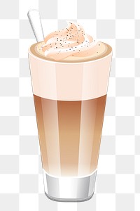 Latte png sticker coffee illustration, transparent background. Free public domain CC0 image.