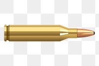 Golden bullet png sticker, weapon illustration, transparent background. Free public domain CC0 image.