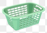 Green basket png sticker object illustration, transparent background. Free public domain CC0 image.