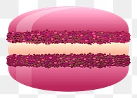 Pink macaron png sticker dessert illustration, transparent background. Free public domain CC0 image.