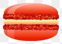 Red macaron png sticker dessert illustration, transparent background. Free public domain CC0 image.