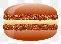 Brown macaron png sticker dessert illustration, transparent background. Free public domain CC0 image.