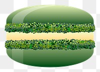 Green macaron png sticker dessert illustration, transparent background. Free public domain CC0 image.