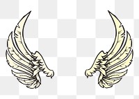 Angel wings png sticker illustration, transparent background. Free public domain CC0 image.