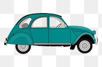 Green classic car png sticker, transportation illustration, transparent background. Free public domain CC0 image.