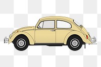 Beige classic car png sticker, transportation illustration, transparent background. Free public domain CC0 image.