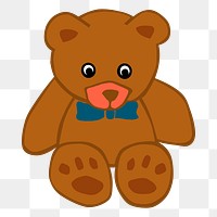 Teddy bear png sticker plush toy illustration, transparent background. Free public domain CC0 image.