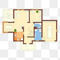 House plan png sticker architecture illustration, transparent background. Free public domain CC0 image.