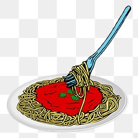 Spaghetti png sticker food illustration, transparent background. Free public domain CC0 image.