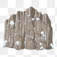 Snowy cliff png sticker winter nature illustration, transparent background. Free public domain CC0 image.