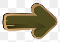 PNG wooden arrow sign sticker direction illustration, transparent background. Free public domain CC0 image.