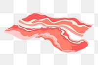 Bacon png sticker food illustration, transparent background. Free public domain CC0 image.