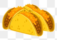 Tacos png sticker, Mexican food illustration, transparent background. Free public domain CC0 image.