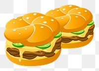 Hamburgers png sticker food illustration, transparent background. Free public domain CC0 image.