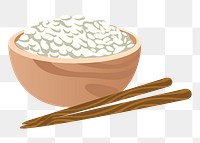 Rice bowl png sticker Asian food illustration, transparent background. Free public domain CC0 image.