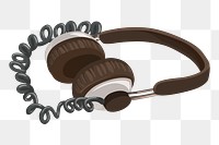 Headphones png sticker entertainment illustration, transparent background. Free public domain CC0 image.