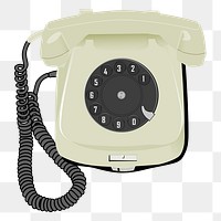 Retro rotary telephone png sticker communication illustration, transparent background. Free public domain CC0 image.