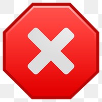 Stop process icon png sticker symbol illustration, transparent background. Free public domain CC0 image.