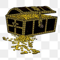 Treasure chest png sticker object illustration, transparent background. Free public domain CC0 image.