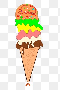 Ice cream png sticker food illustration, transparent background. Free public domain CC0 image.