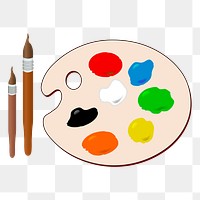 Paint palette png sticker hobby illustration, transparent background. Free public domain CC0 image.