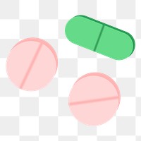 Pills png sticker, healthcare illustration, transparent background. Free public domain CC0 image.