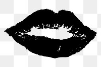 Lips silhouette png sticker love illustration, transparent background. Free public domain CC0 image.