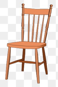 Windsor chair png sticker furniture illustration, transparent background. Free public domain CC0 image.