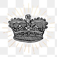 Royal crown png sticker, vintage accessory illustration, transparent background