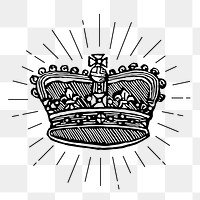 Royal crown png sticker, vintage accessory illustration, transparent background