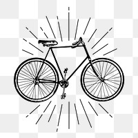 Bicycle png sticker, vintage sustainable vehicle illustration, transparent background