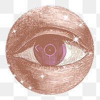 Eye png sticker, mystical sparkly aesthetic illustration, transparent background