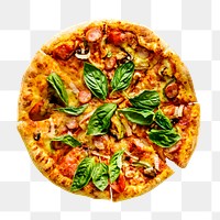 Png pizza sticker, food photography, transparent background