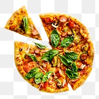 Png pizza sticker, food photography, transparent background