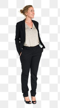 Businesswoman png sticker, full body portrait, transparent background