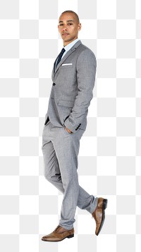 Businessman walking png clipart, full body portrait, transparent background