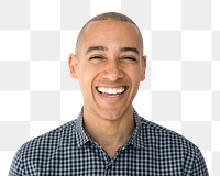 Smiley man face png clipart, portrait, transparent background
