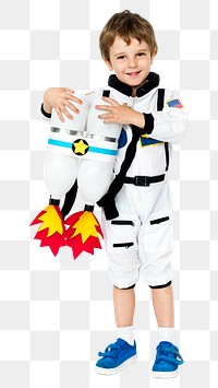 Little astronaut png boy clipart, dream job concept on transparent background