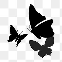 Butterfly png logo element, black creative animal illustration