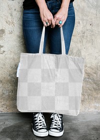 Tote bag PNG mockup reusable eco-friendly shopping bag