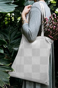 Tote bag PNG mockup reusable eco-friendly shopping bag