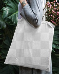 Tote bag PNG mockup reusable eco-friendly shopping bag