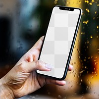 Mobile phone screen png mockup, digital device