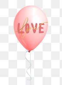Pink valentines day love balloon